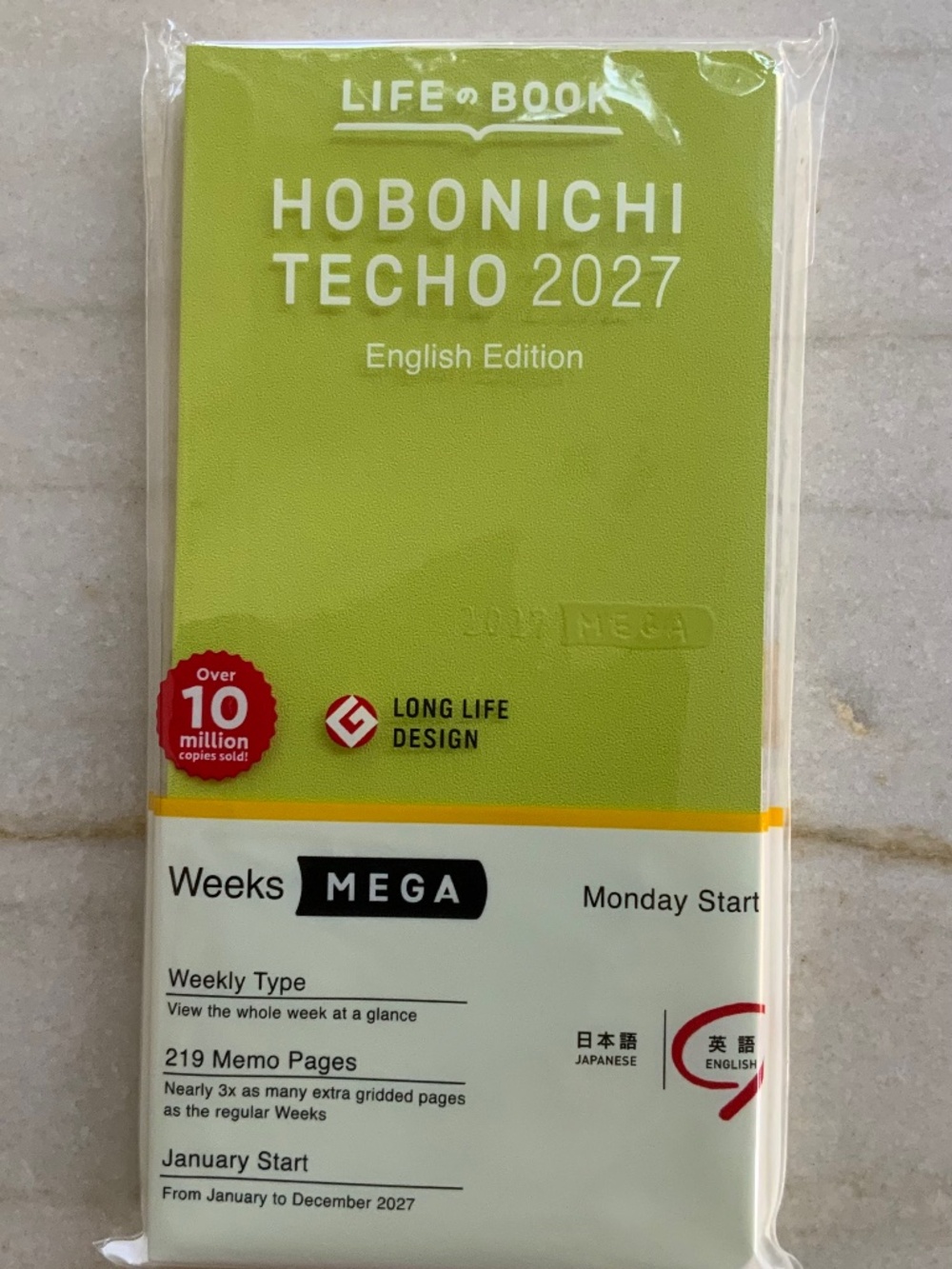 HOBONICHI TECHO 2027, Weeks Mega, Lime green, NEW